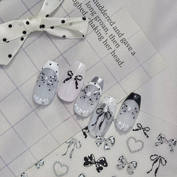 Chrome Silver Bow Nail Stickers
