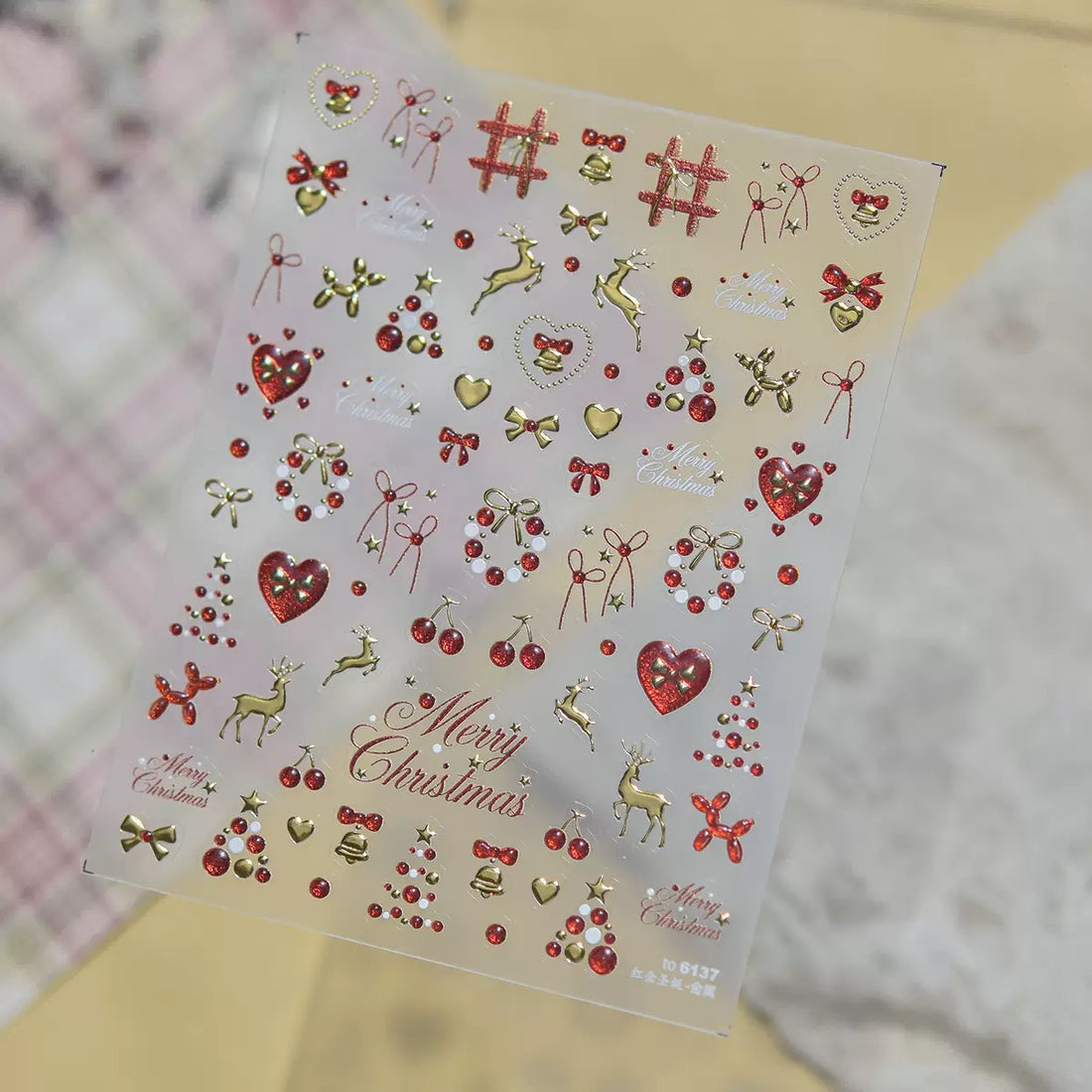 Silver Metallic Christmas Decor Nail Stickers